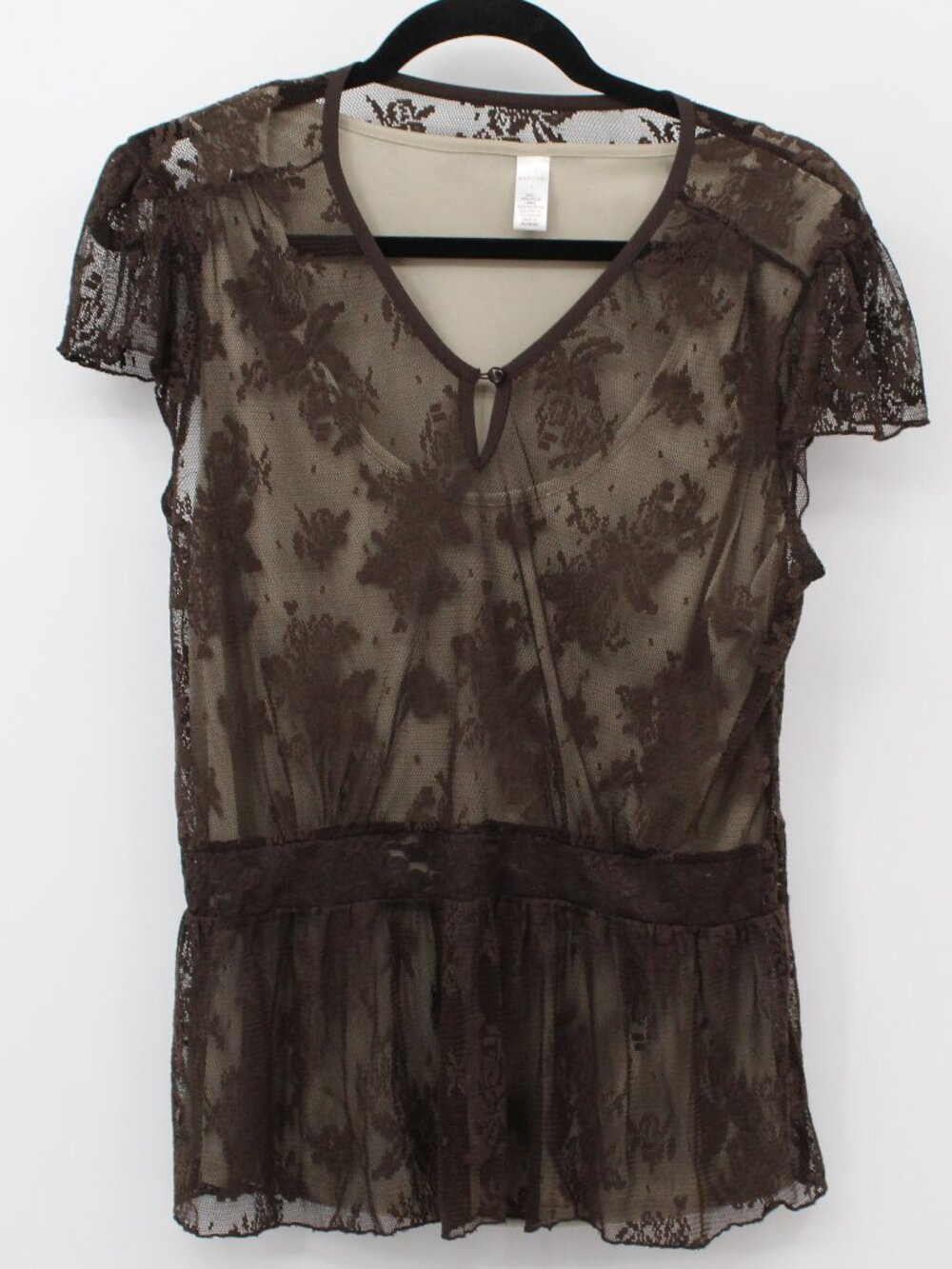 MERONA BROWN LACE BABYDOLL Y2K GOTH FAIRYGOTH ROMANTIC FAIRY GRUNGE BOHO SZ LARG
